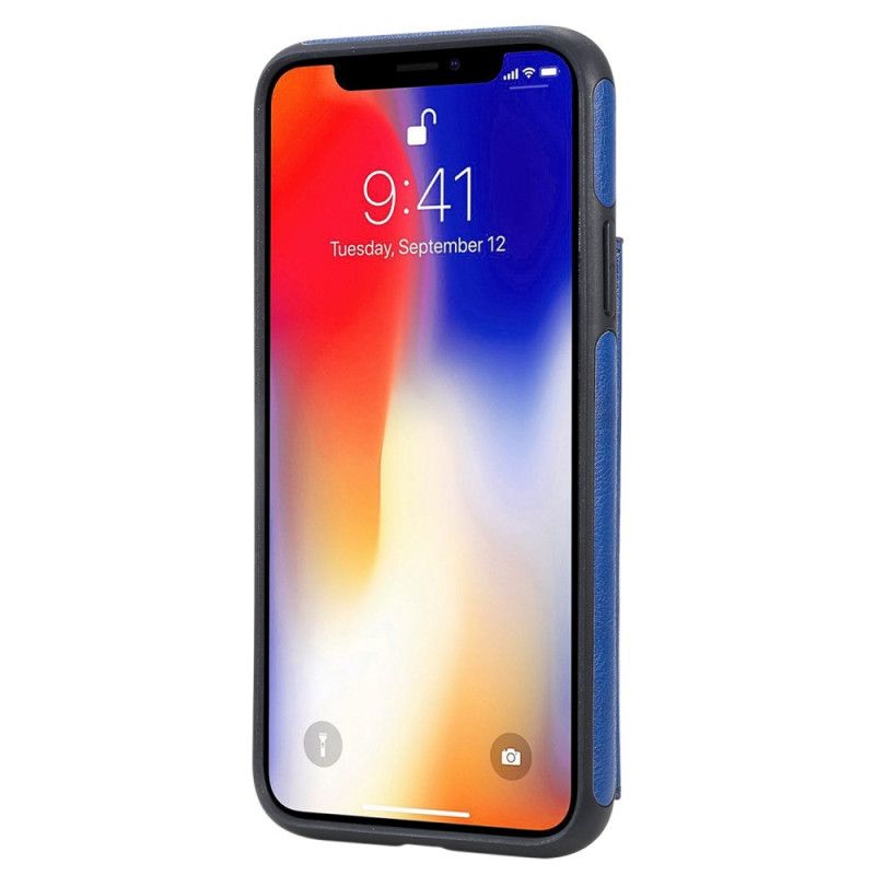 Skal för iPhone X Marinblå Korthållare Med Kattmönster