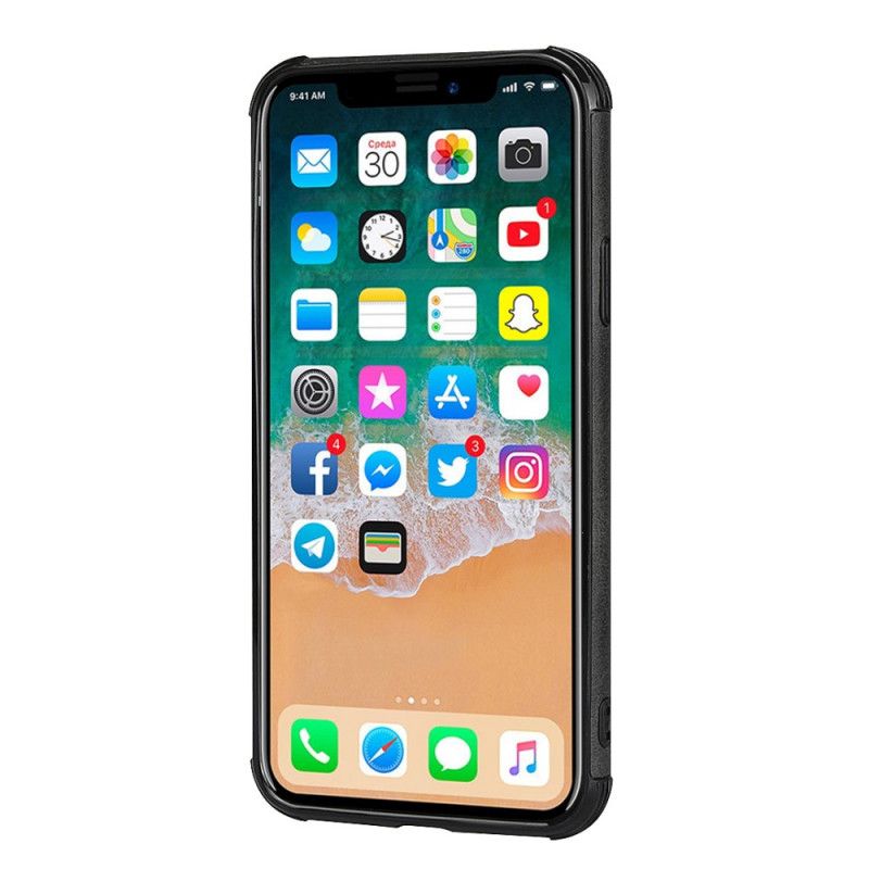 Skal för iPhone X Röd Tvåfärgad Dubbelkorthållare