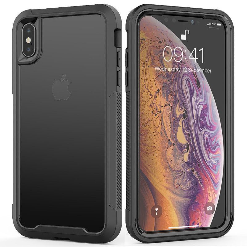 Skal för iPhone X Svart Genomskinliga Hybridstötfångarkanter