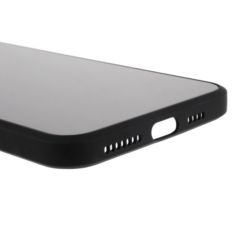 Skal för iPhone X Svart Glasbaksida Och Silikonkant
