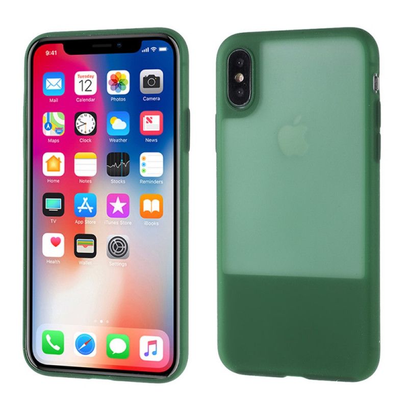 Skal för iPhone X Vit Genomskinliga Silikonfärger