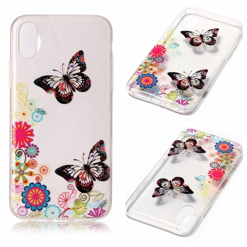 Skal iPhone X Psykedeliska Fjärilar Och Blommor