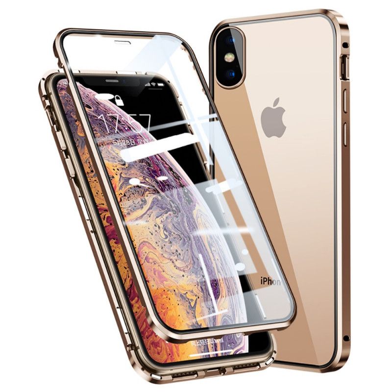 Skal iPhone X Svart Härdat Glas Fram Och Bak