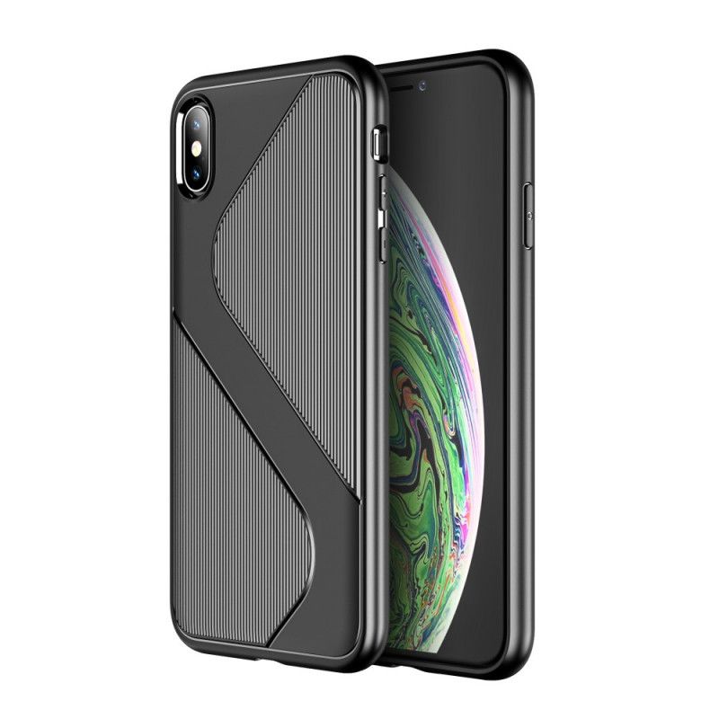 Skal iPhone X Svart S-Texturerad Design