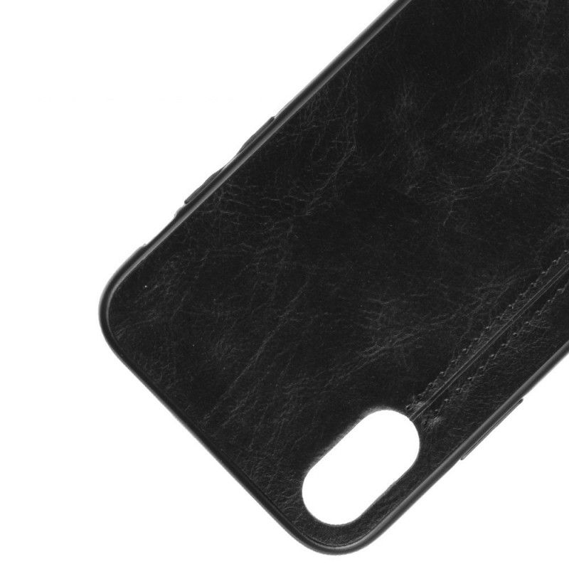 Skal iPhone X Svart Sydd Lädereffekt