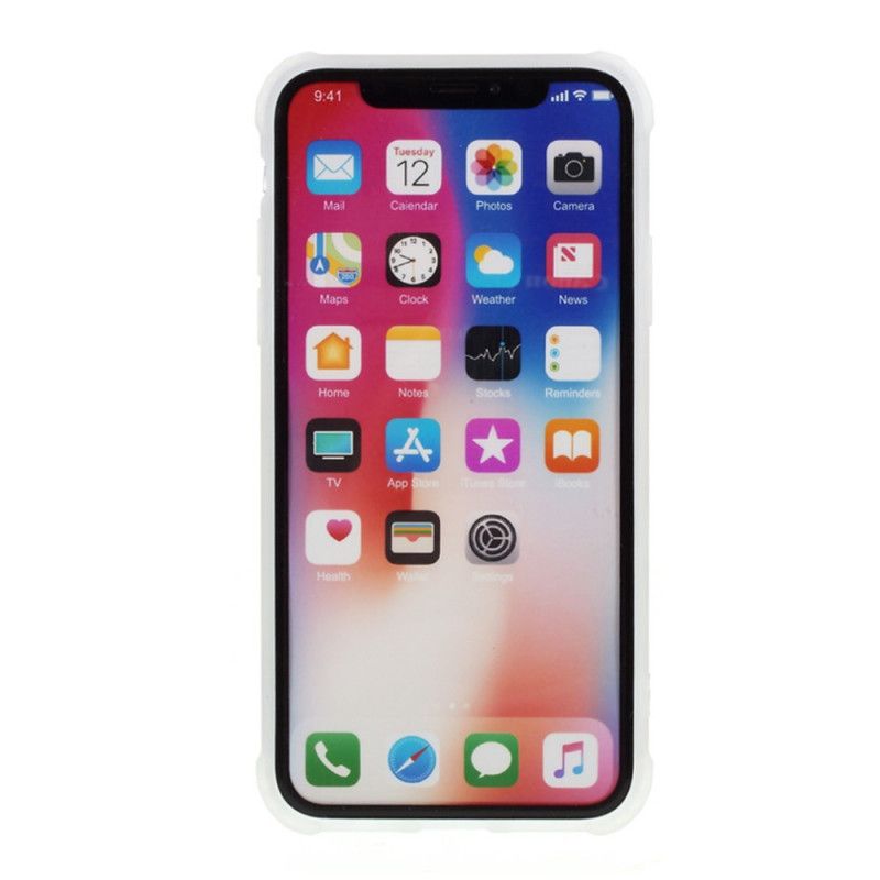 Skal iPhone X Vit Flashig Geometrisk Marmor