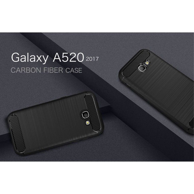 Skal för Samsung Galaxy A5 2017 Svart Borstad Kolfiber