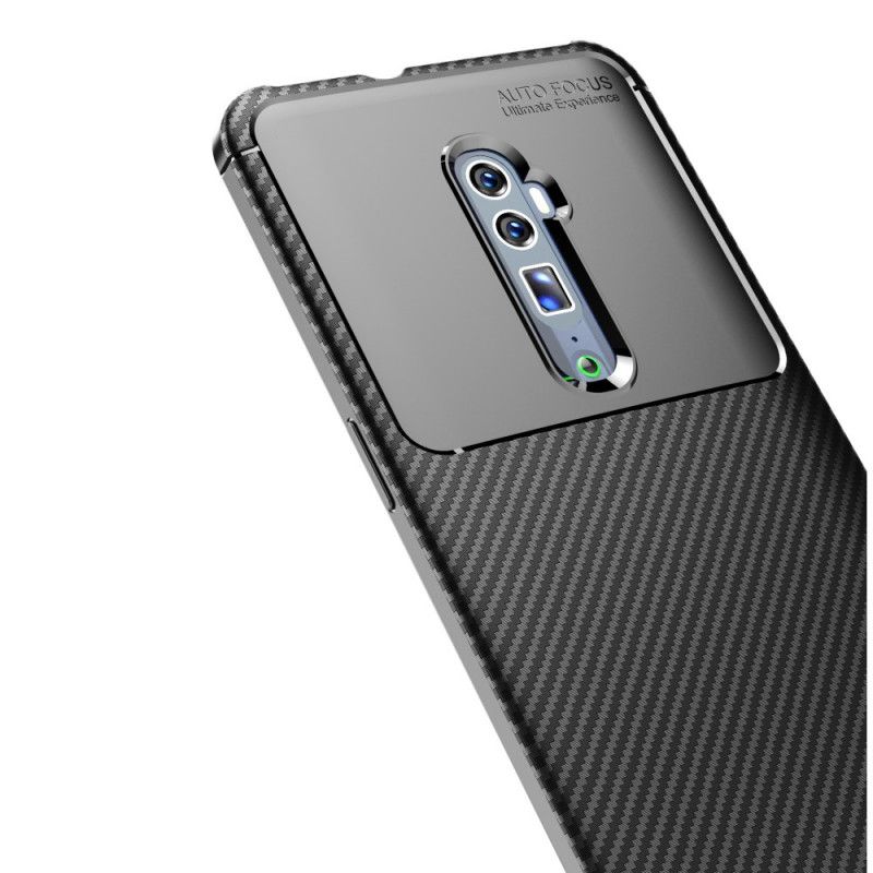 Skal Oppo Reno 10x Zoom Svart Flexibel Kolfiberstruktur