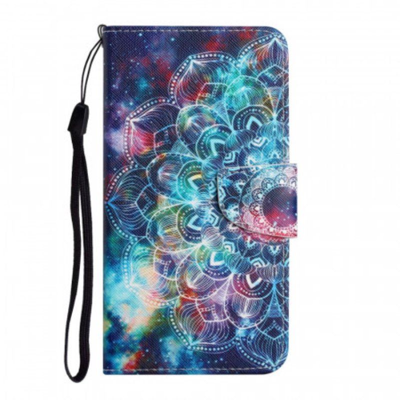 Folio-fodral Samsung Galaxy S22 Plus 5G Med Kedjar Flashy Half Mandala Strappy