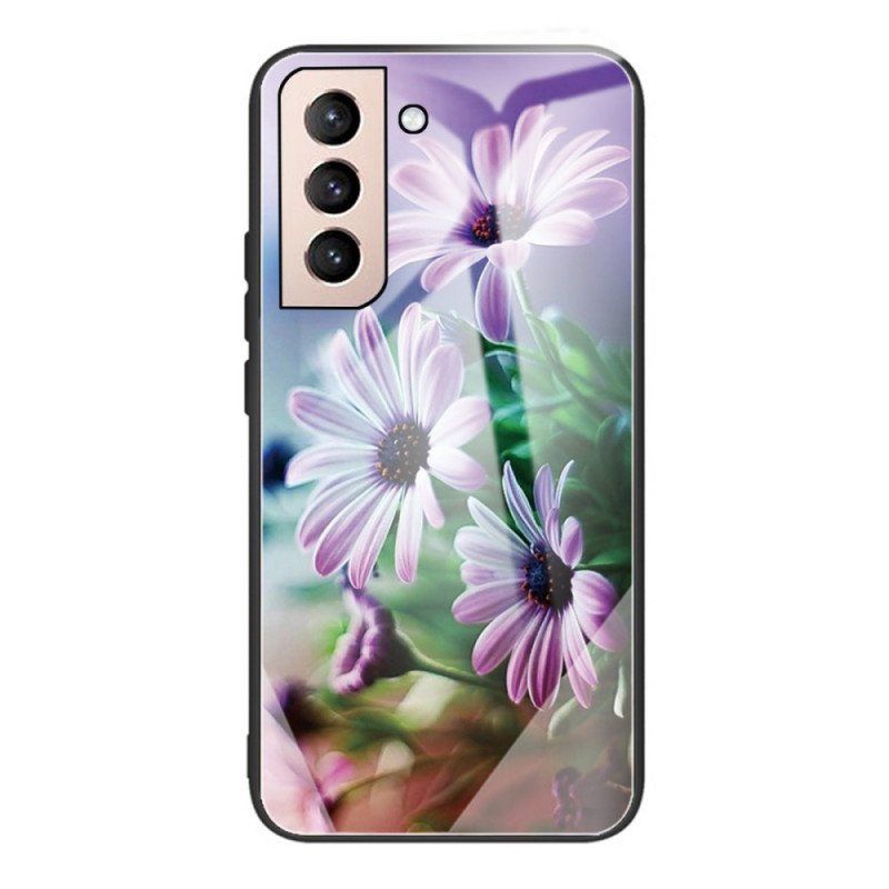 Skal Samsung Galaxy S22 Plus 5G Realistiska Blommor I Härdat Glas