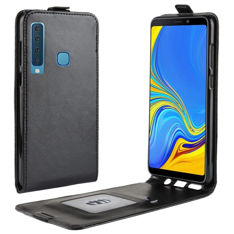 Läderfodral Samsung Galaxy A9 Svart Vikbar Lädereffekt