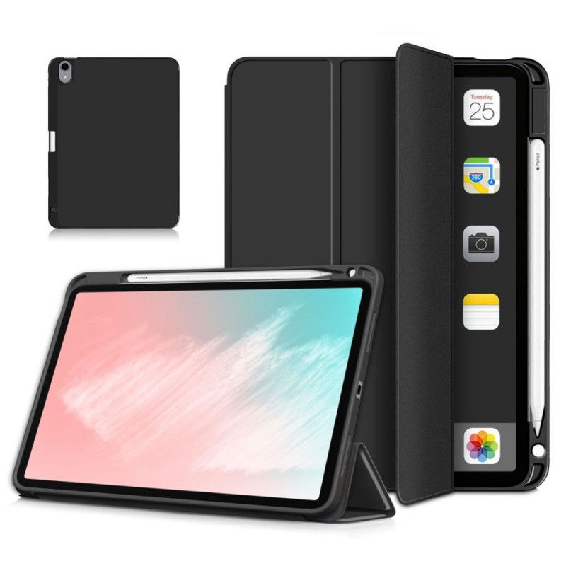 Smart Fodral iPad Air 10.9" (2020) Svart Lychee Imitationsläderhållare