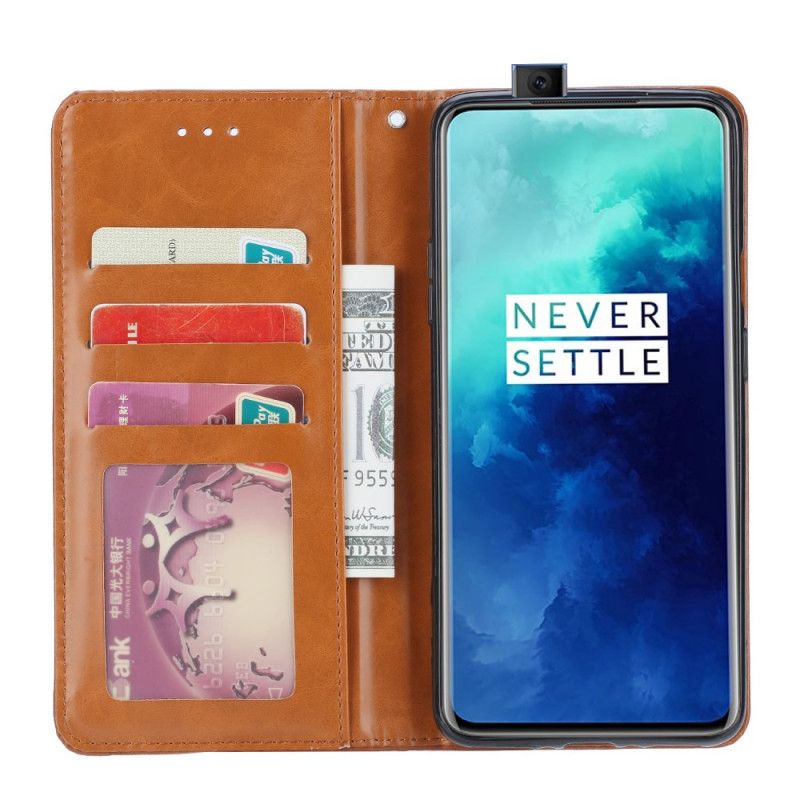 Folio-fodral OnePlus 7T Pro Svart Korthållare I Konstläder