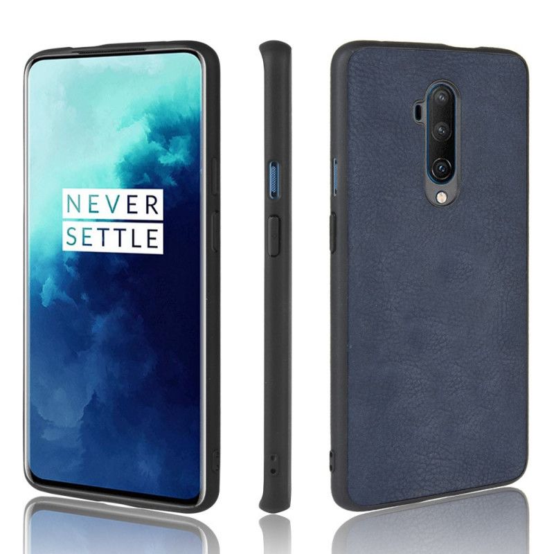 Skal för OnePlus 7T Pro Svart Lädereffekt I Vintage Look