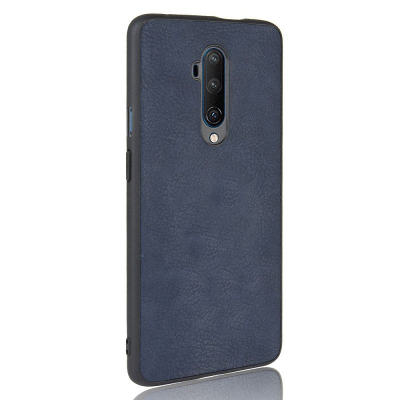 Skal för OnePlus 7T Pro Svart Lädereffekt I Vintage Look