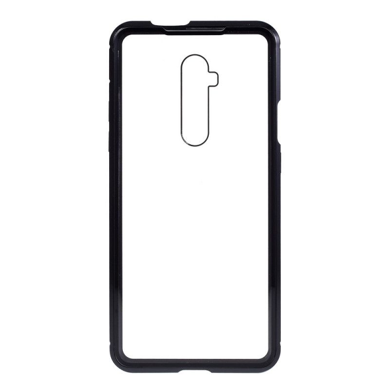 Skal OnePlus 7T Pro Svart Kanter Av Metall Och Härdat Glas