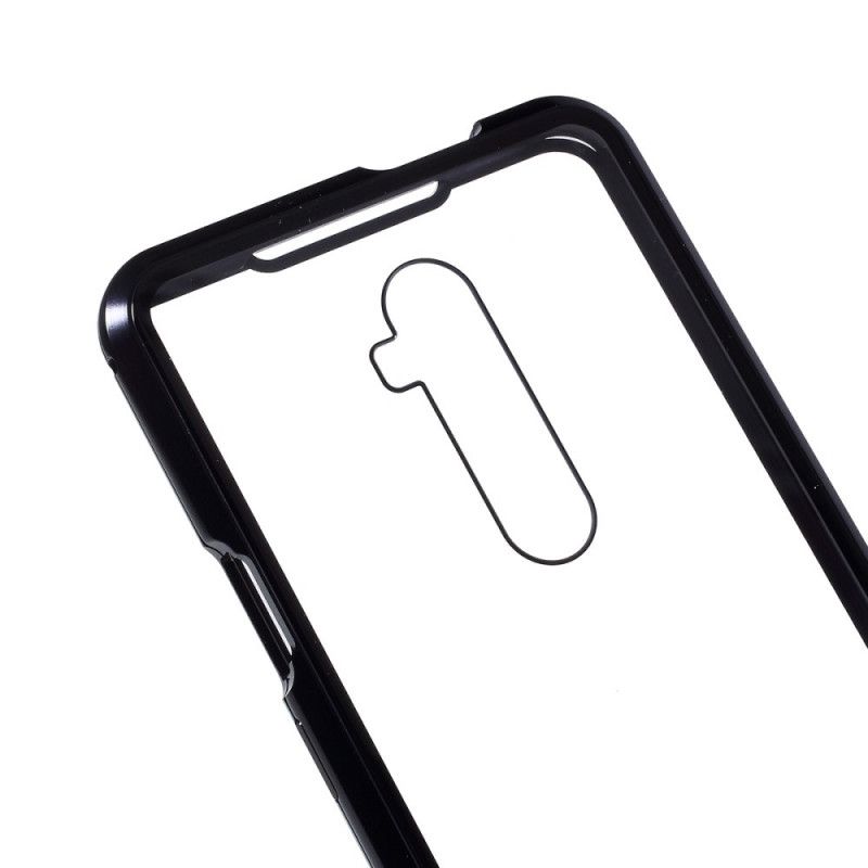 Skal OnePlus 7T Pro Svart Kanter Av Metall Och Härdat Glas