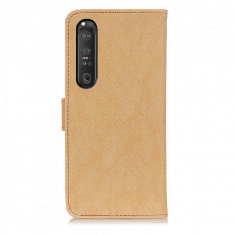 Läderfodral Sony Xperia 1 Iii Telefonfodral Faux Leather Split Retro Khazneh