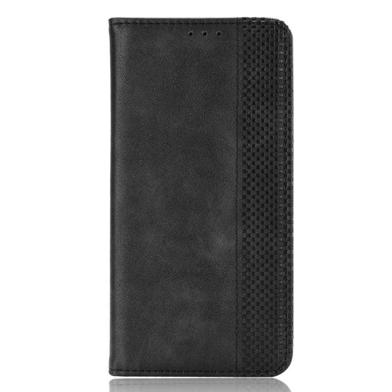 Folio-fodral Xiaomi Redmi Note 9 5G / Note 9T 5G Svart Stiliserad Lädereffekt