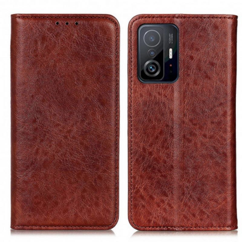 Folio-fodral Xiaomi Mi 11t / 11t Pro Telefonfodral Split Leather Texture