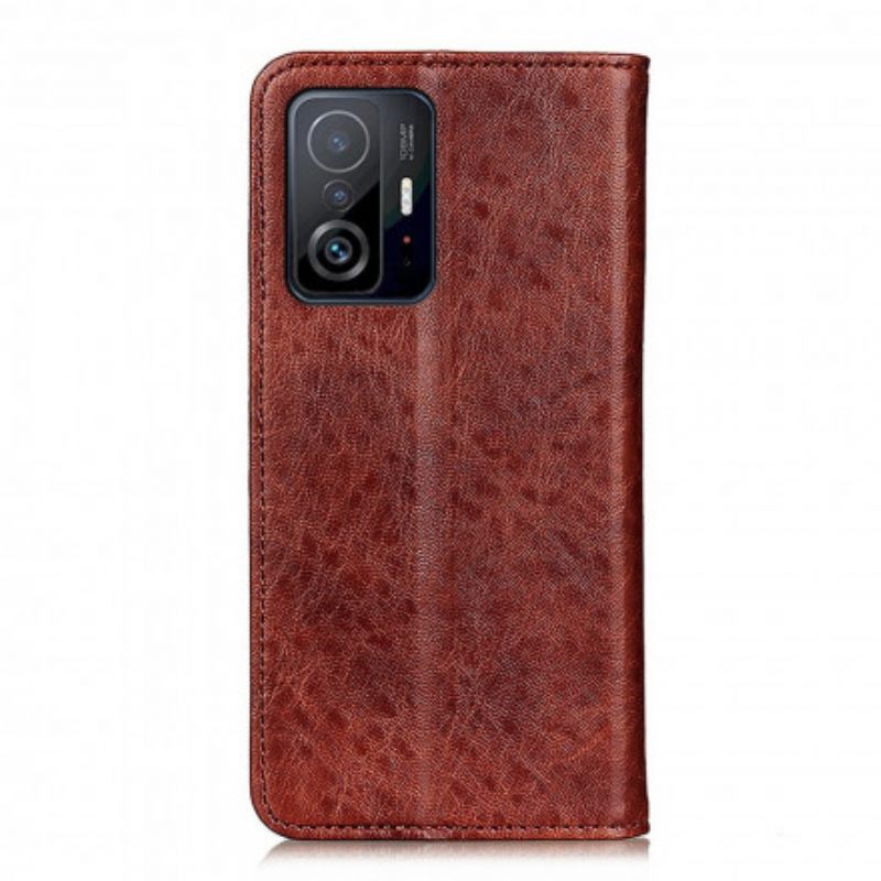 Folio-fodral Xiaomi Mi 11t / 11t Pro Telefonfodral Split Leather Texture