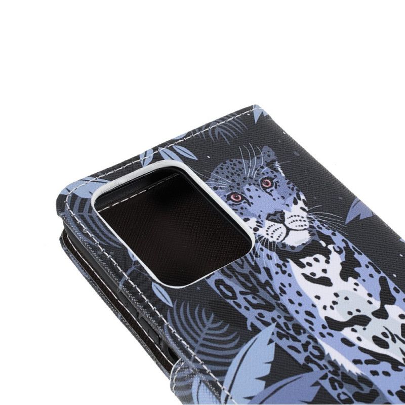 Läderfodral Xiaomi Mi 11t / 11t Pro Telefonfodral Leopard Strappy