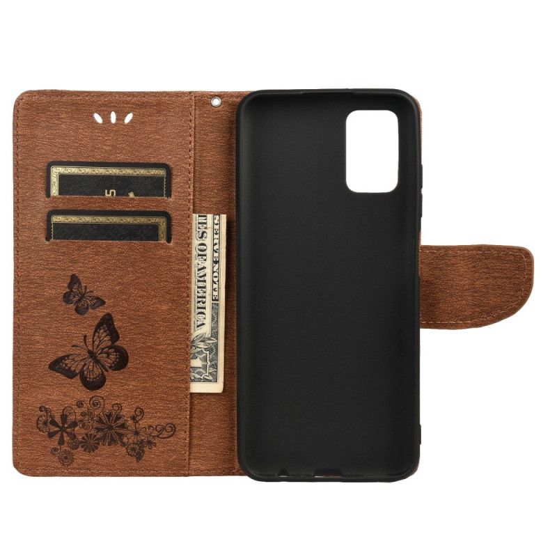 Läderfodral Xiaomi Mi 11t / 11t Pro Telefonfodral Splendid Strap Butterflies