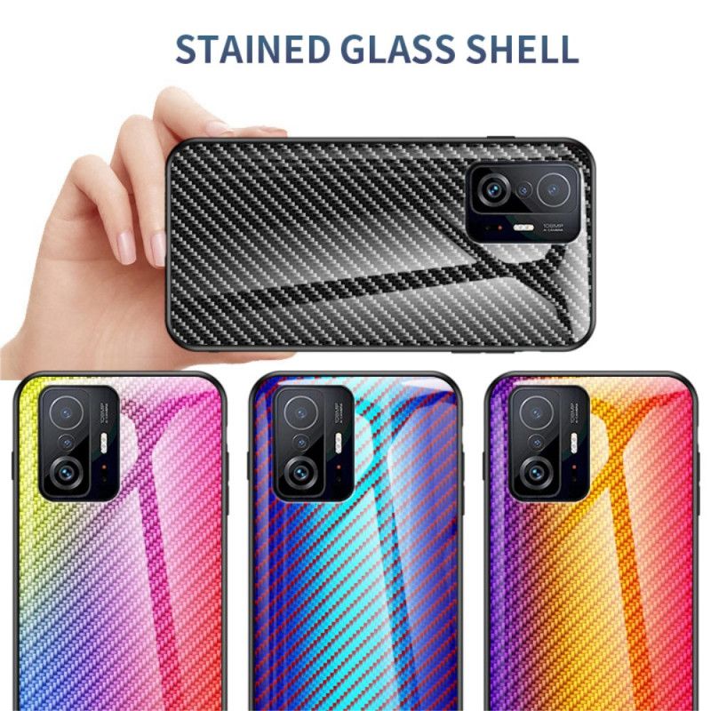 Skal För Xiaomi Mi 11t / 11t Pro Kolfiberhärdat Glas