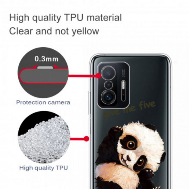 Skal För Xiaomi Mi 11t / 11t Pro Transparent Panda Ge Mig Fem