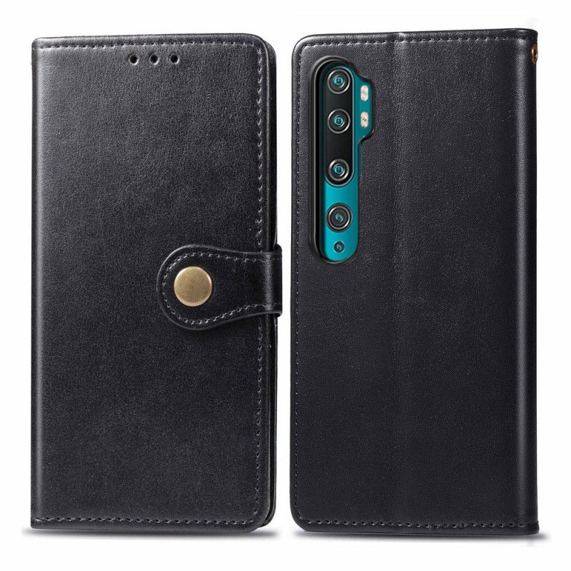 Fodral Xiaomi Mi Note 10 / 10 Pro Svart Litchi Hatt Prins Läder Stil