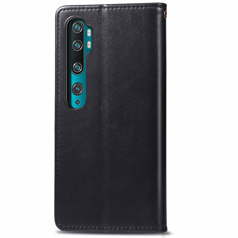 Fodral Xiaomi Mi Note 10 / 10 Pro Svart Litchi Hatt Prins Läder Stil