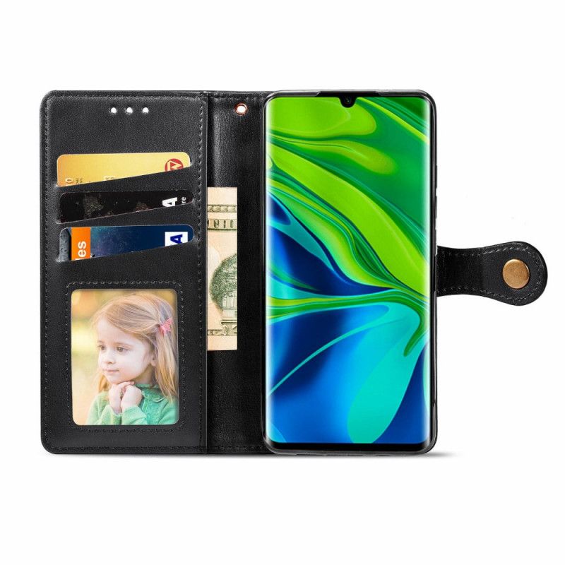 Fodral Xiaomi Mi Note 10 / 10 Pro Svart Litchi Hatt Prins Läder Stil