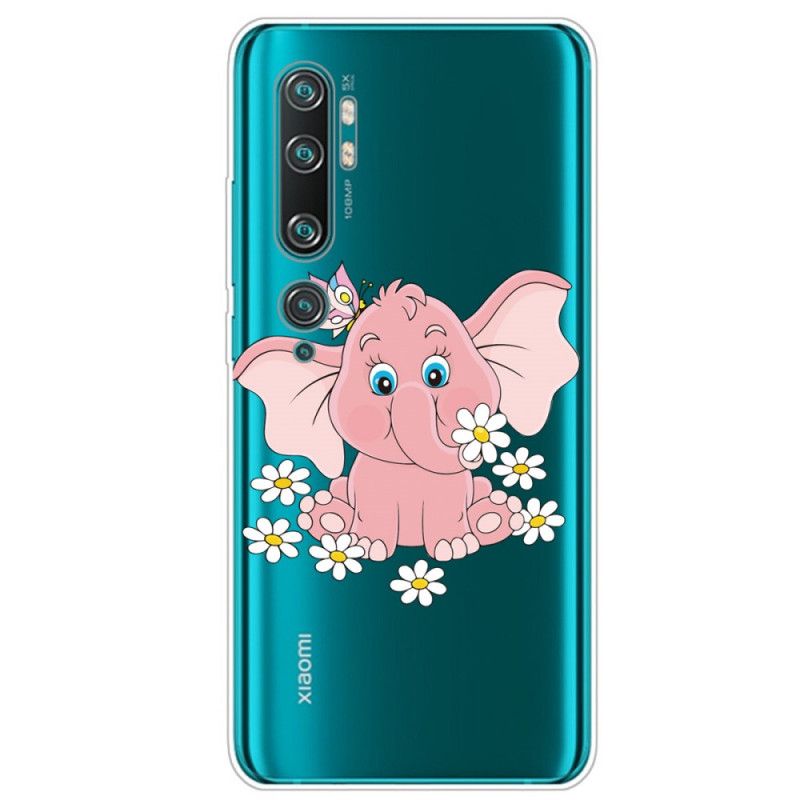 Skal Xiaomi Mi Note 10 / 10 Pro Mobilskal Transparent Rosa Elefant