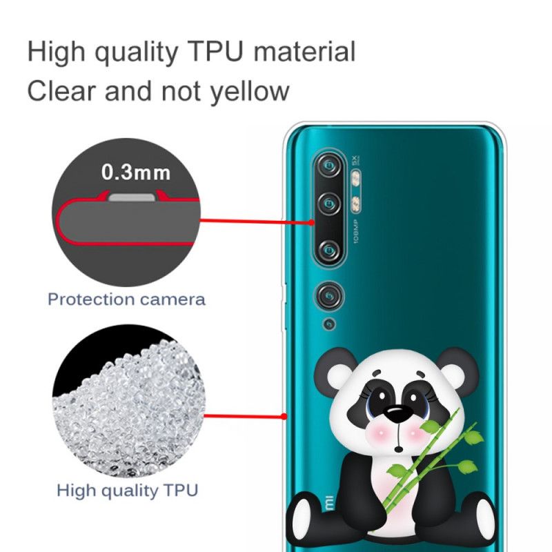 Skal Xiaomi Mi Note 10 / 10 Pro Transparent Ledsen Panda