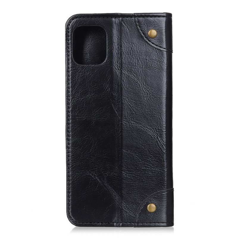 Folio-fodral Xiaomi Mi 11 Svart Mobilskal Nitar I Vintage Stil