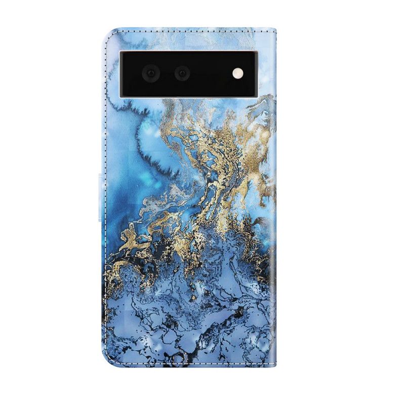 Fodral För Google Pixel 6 Light Spot Marble Design Med Snörband