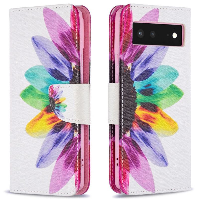 Folio-fodral Google Pixel 6 Telefonfodral Blommavattenfärg