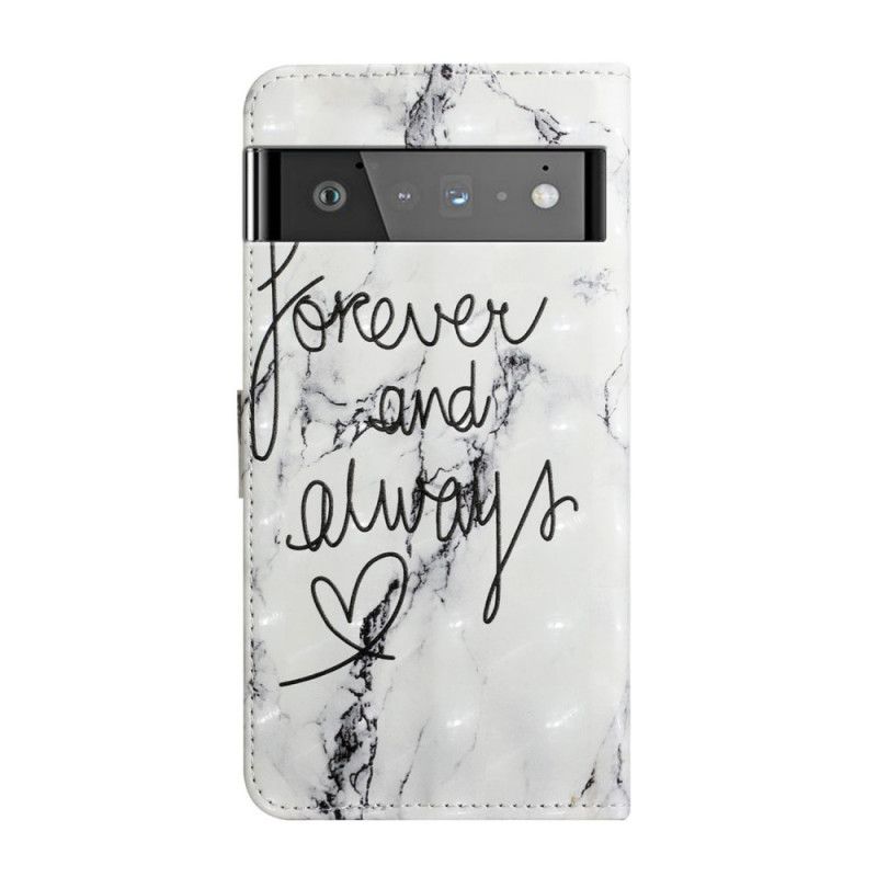 Läderfodral Google Pixel 6 Telefonfodral Marble Forever & Alltid