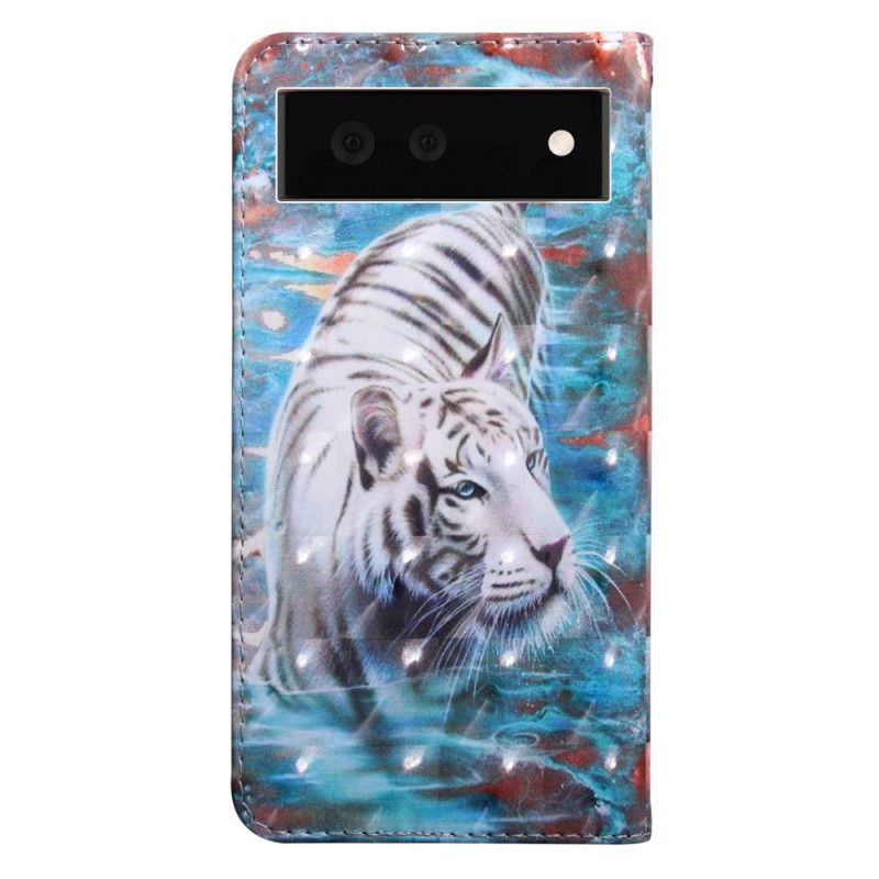 Läderfodral Google Pixel 6 Telefonfodral Tiger I Vatten