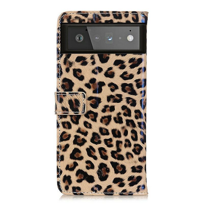 Läderskal Fodral Google Pixel 6 Enkel Leopard