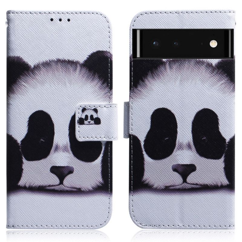 Läderskal Fodral Google Pixel 6 Panda Face