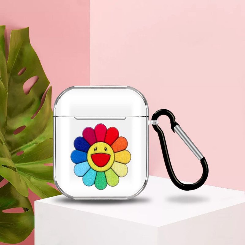 Skal AirPods Mobilskal Silikon Med Regnbågsblommor