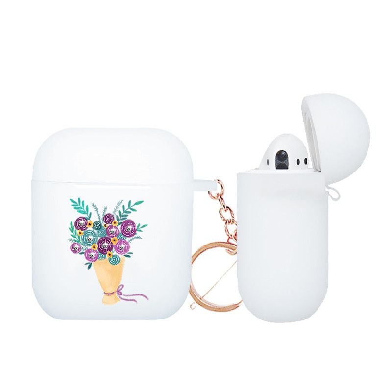 Skal AirPods Röd Seriens Bukett Blommor Nxed Med Snäppkrok