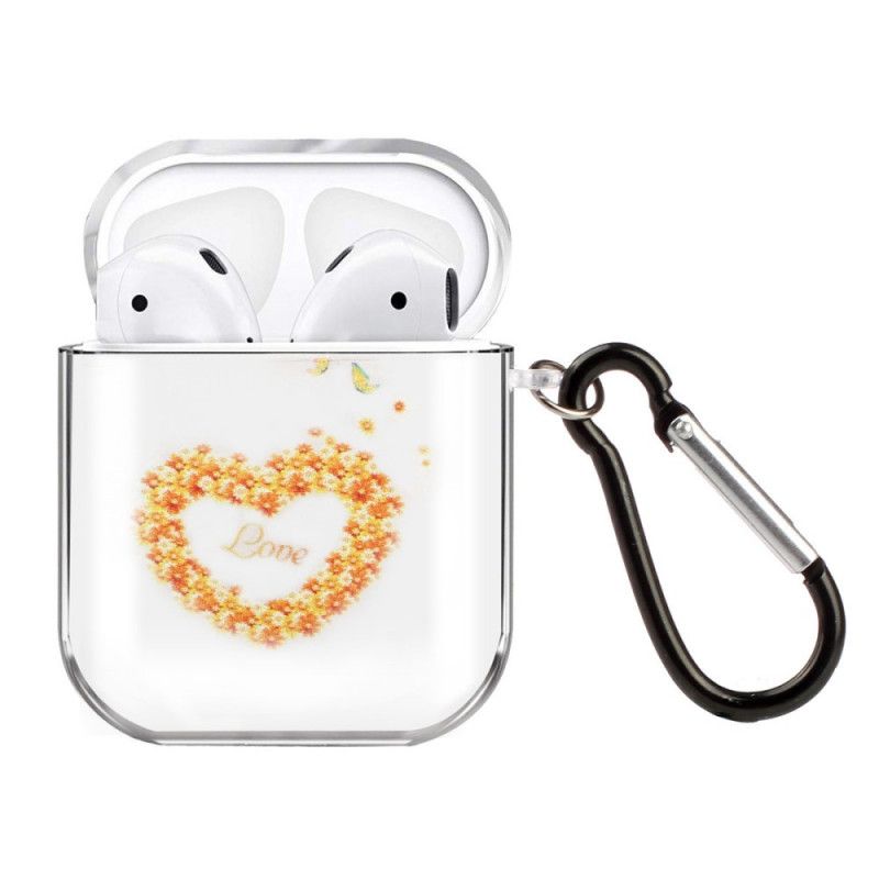 Skal AirPods Rosa Mobilskal Transparent Silikonhjärtserie