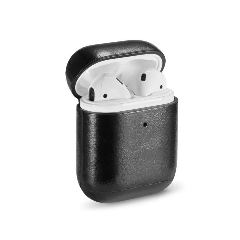 Skal AirPods Svart Äkta Läder