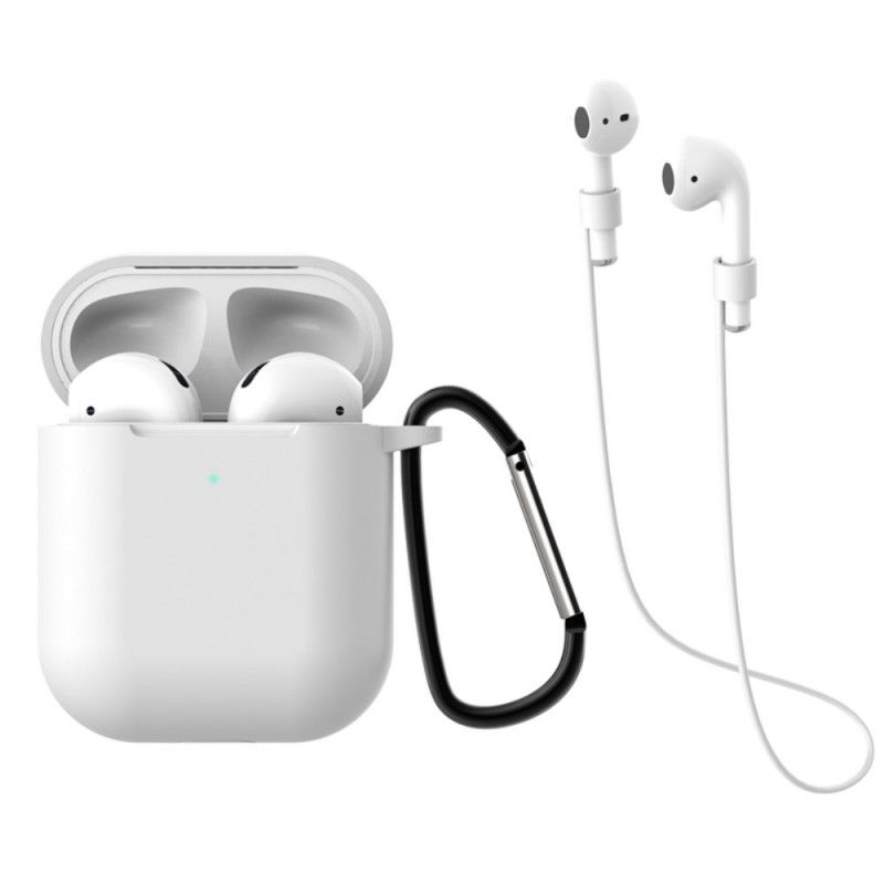 Skal AirPods Svart Med Karbinhake Och Sladd