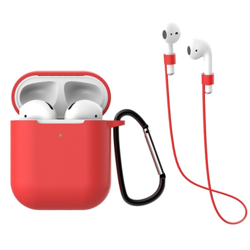 Skal AirPods Svart Med Karbinhake Och Sladd