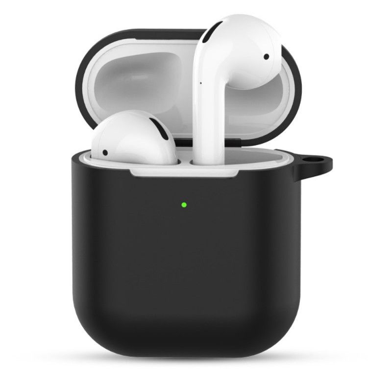 Skal AirPods Svart Silikon Med Nyckelring