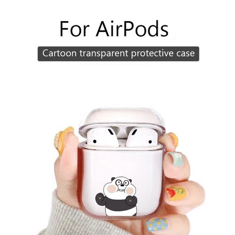 Skal AirPods Vit Mobilskal Transparent Silikon Djur Serie