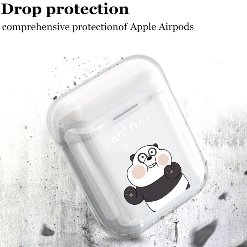 Skal AirPods Vit Mobilskal Transparent Silikon Djur Serie